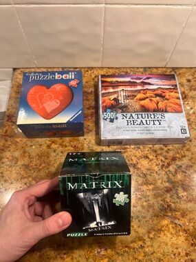PUZZLE LOT! Matrix 300 Piece Puzzle, Puzzle all 60 Pc, Nature’s Beauty 500 Pc!